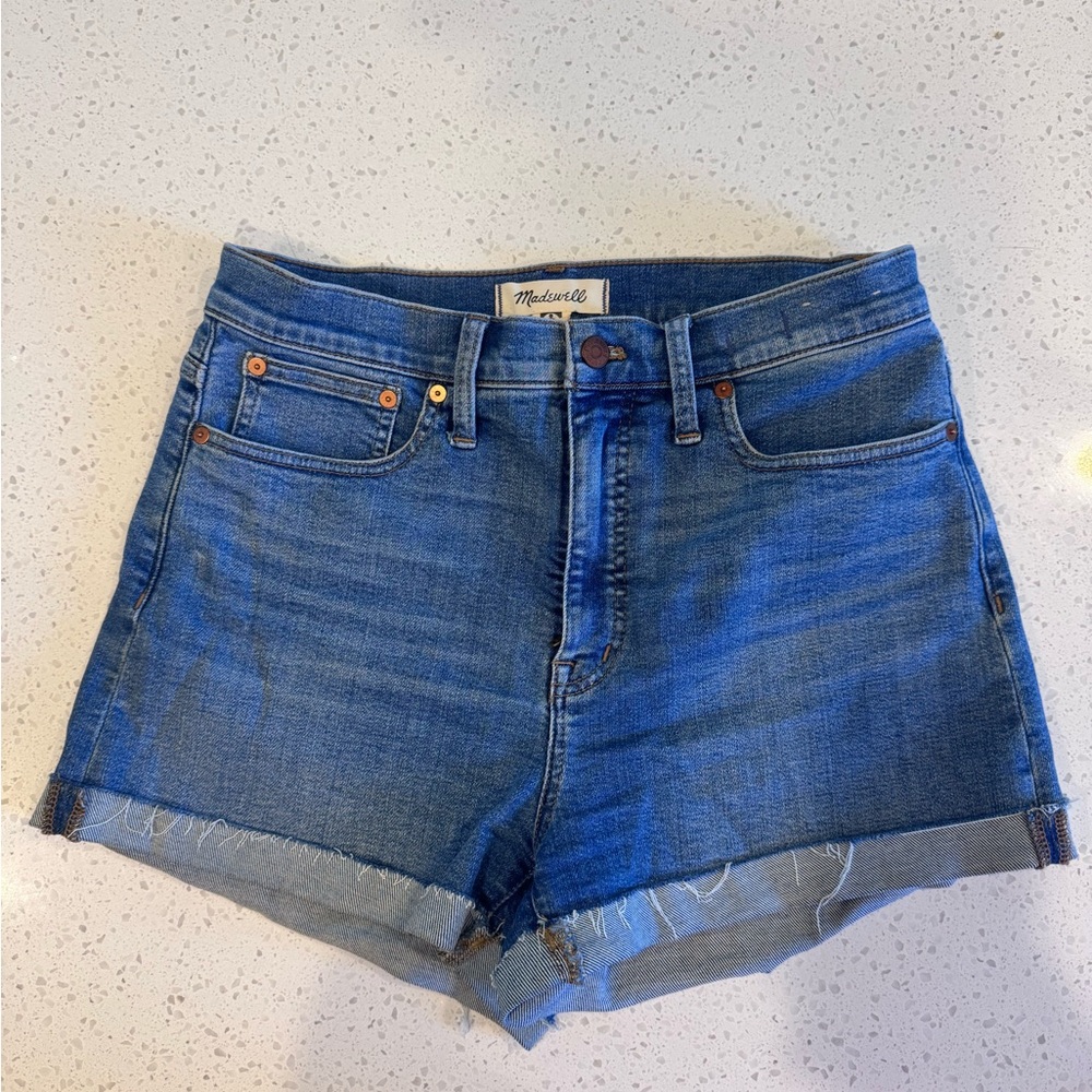 Madewell Classic Blue Denim Rolled Hem Shorts